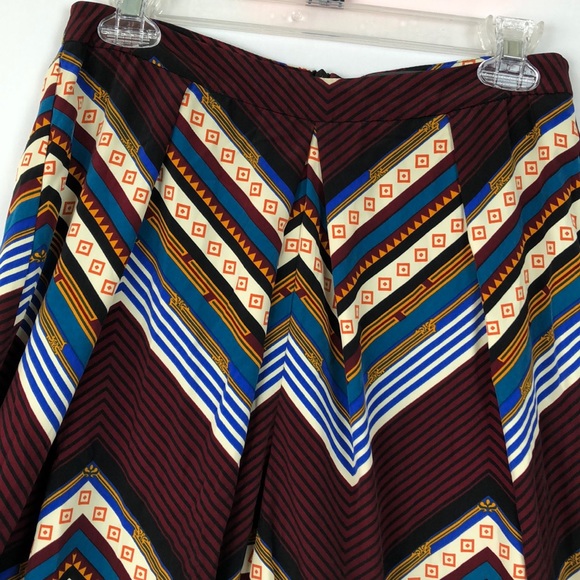 ASTR Y2K Wide Leg Chevron Pattern Cropped & Pleated Palazzo Pants - Size Medium - Picture 2 of 10